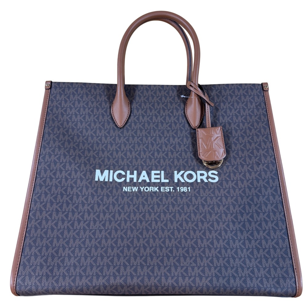 Michael‎ Kors Mirella Large NS Brown Tote Signature Logo Bag